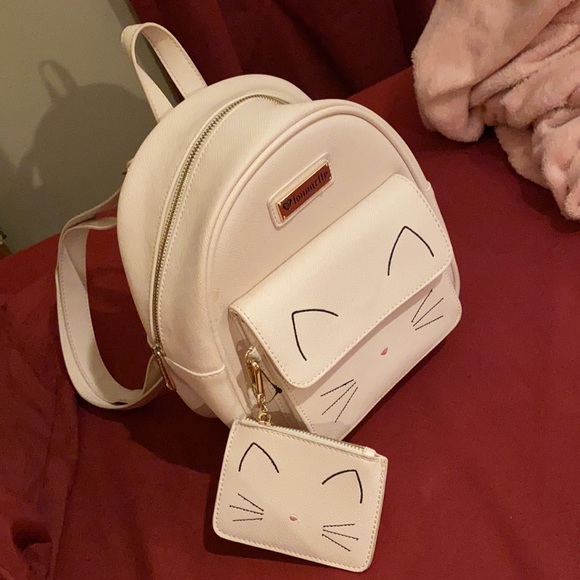 Loungefly Pink Cat Mini Backpack with Coin Purse - Picture 3 of 5